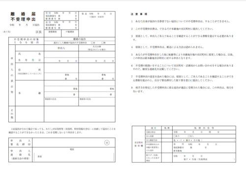 離婚届不受理申出