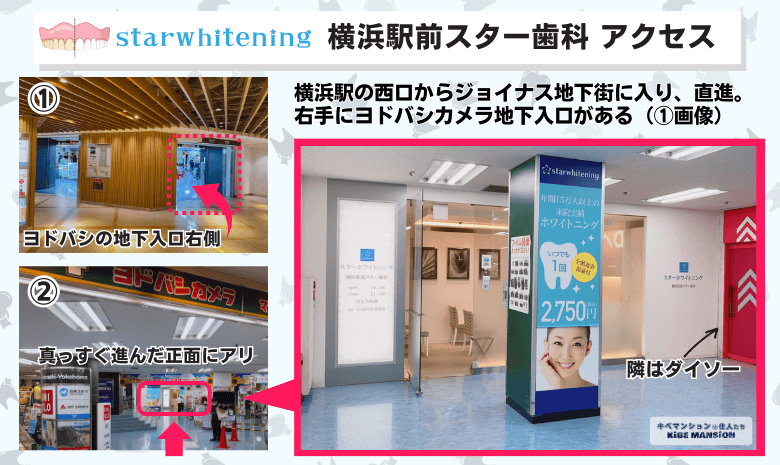 スターホワイトニング(横浜駅前スター歯科)アクセス
