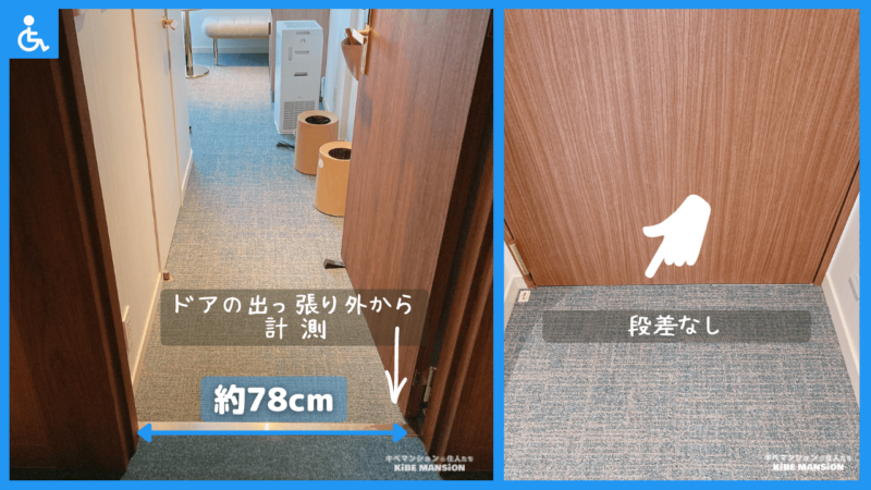 ホテルコメント横浜関内宿泊記_客室ドア(バリアフリー情報)